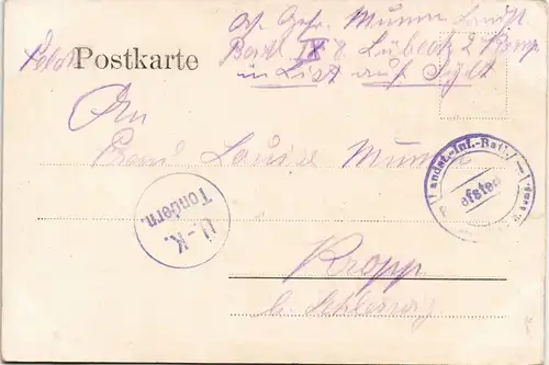 Gemeinde Sylt Männer am roten Kliff - Stempel U.-K. Tondern 1916