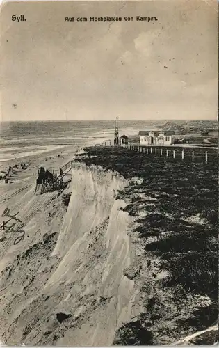 Ansichtskarte Kampen (Sylt) Haus und Aufstieg - Hochplateau 1913