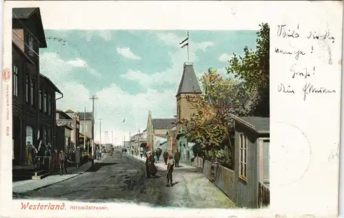 Ansichtskarte Westerland-Gemeinde Sylt Partie in der Strandstraße 1901