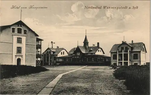 Ansichtskarte Wenningstedt-Braderup Straßenpartie Hotel zum Kronprinzen 1917