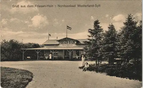 Westerland-Gemeinde Sylt Restaurant Friesen-Hain Stempel U.-K. Tondern 1912
