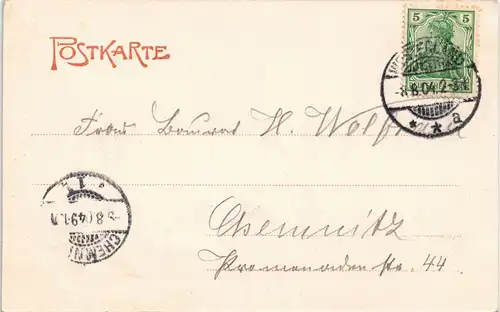 Ansichtskarte Westerland-Gemeinde Sylt Partie am Hotel Germania 1904