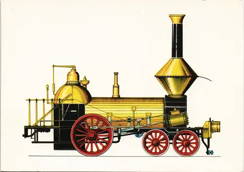 Norris-Lokomotive (1839) Eisenbahn Motiv Zeichnung Swoboda 1975