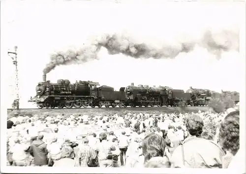 Eisenbahn Schau mit Besuchern Foto Dampflokomotiven 1975 Privatfoto