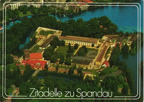 Spandau-Berlin Zitadelle zu Spandau vom Flugzeug aus, Luftbild-AK 2000