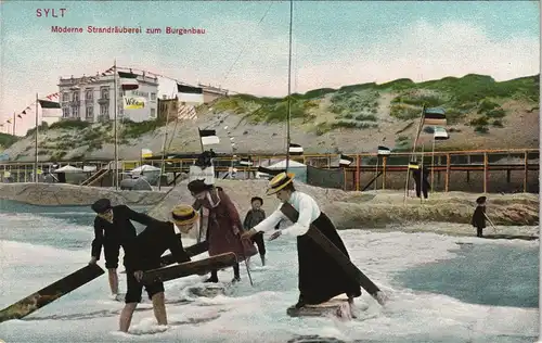 Westerland-Gemeinde Sylt Moderne Strandräuberei zum Burgenbau Hotel Miramar 1905