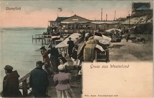 Westerland-Gemeinde Sylt Sturmflut - Wandelbahn Strandrestaurant 1907