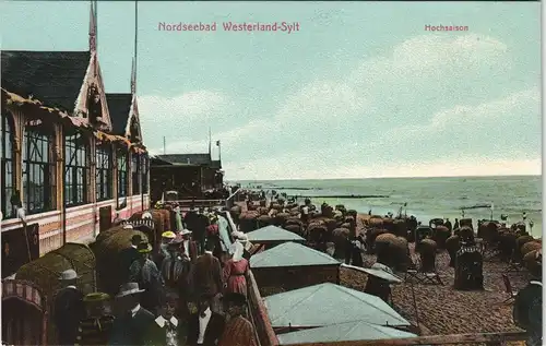 Westerland-Gemeinde Sylt Restauration, Strand während der Hochsaison 1908