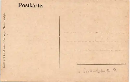 Ansichtskarte Westerland-Gemeinde Sylt Strandstraße 9 - Haus Wittelsbach 1922