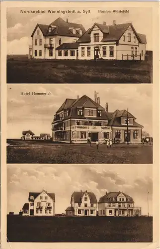 Ansichtskarte Wenningstedt-Braderup Pension Wüstefeld - Sylt 1926