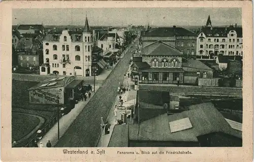 Ansichtskarte Westerland-Gemeinde Sylt Friedrichstraße, Kreuzung 1922