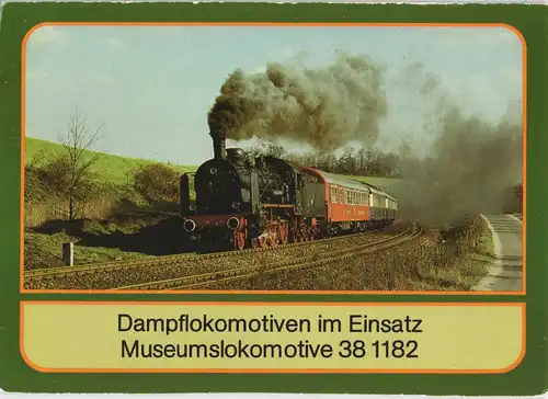 Dampflokomotiven im Einsatz Museumslokomotive 38 1182BW Gera 1986
