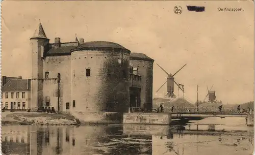 Brügge Brugge | Bruges De Krulspoort - Windmühlen gel. Feldpost 1917