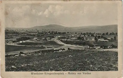 CPA Moirey vor Verdun Partie an der Stadt gel. Feldpost 1916