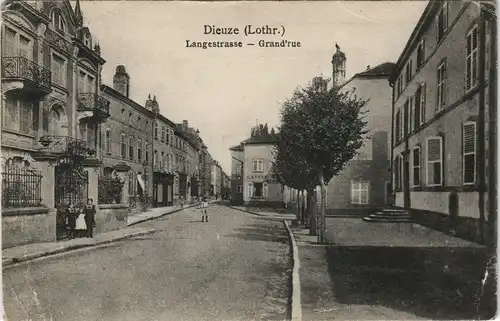CPA Duß Dieuze Langestraße - Lothringen Lorraine 1913