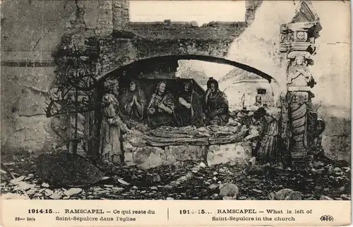 Ramskapelle Ramscapel-Nieuport Nieuwpoort 2 Bild WK1 zerstörte Kirche 1915