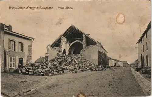 Petitmont-Val-et-Châtillon Straßenpartie 1.WK, gel. Feldpost 1917