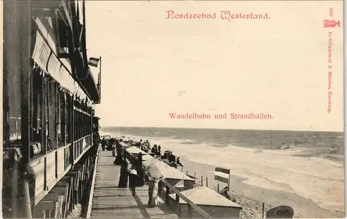 Ansichtskarte Westerland-Gemeinde Sylt Wandelbahn und Strandhallen 1899 #