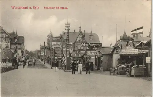 Ansichtskarte Westerland-Sylt Strandstraße, Übergang Buden 19109