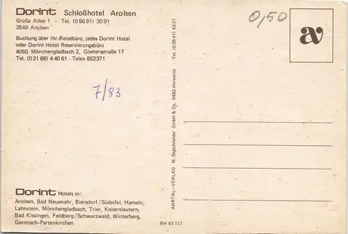 Bad Arolsen Mehrbild-AK Dorint Schloßhotel Arolsen Große Allee 1 1983