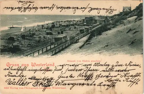 Westerland-Sylt Strand von Südwesten - Ankunftsstempel Altona-Bahrenfeld 1901