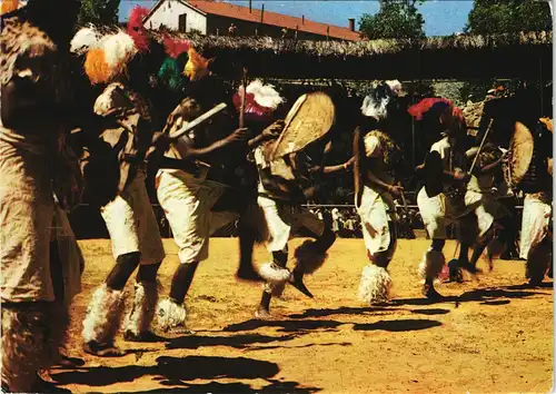 Südafrika   Zoulou, Tanz ZULU Stamm, Native Dance 1964   Stempel Johannesburg