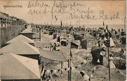 Ansichtskarte Westerland-Sylt Zelte am Strand - Strandleben 1914