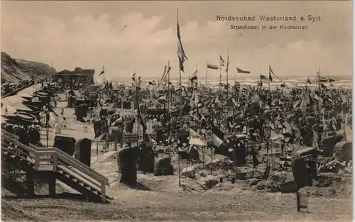 Ansichtskarte Westerland-Sylt Strandleben in der Hochsaison 1911