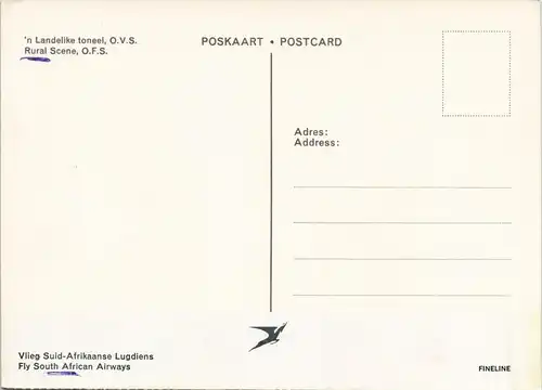 Südafrika Landelike toneel, O.V.S. Rural Scene, Südafrika Landschaft 1970