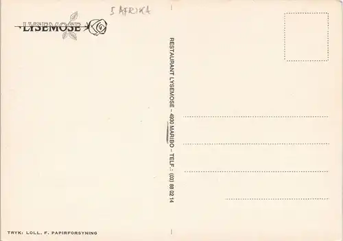 Postcard Maribo RESTAURANT LYSEMOSE 1970