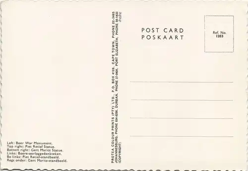 Pietermaritzburg MB: Boer War Monument, Piet Retief Statue  Maritz Statue 1975