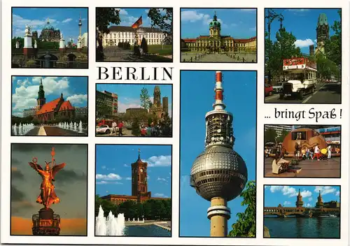 Berlin Stadtteilansichten Mehrbild-AK div. Sehenswürdigkeiten 2000