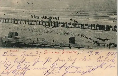 Ansichtskarte Westerland-Sylt Damenbad - Umleidekabinen 1901