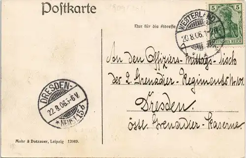 Ansichtskarte Westerland-Sylt MB Dampfer - Microskopkarte Sylt Windmühle 1906