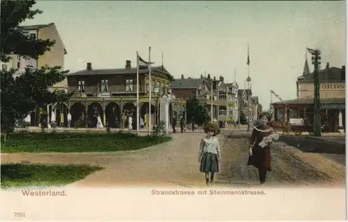 Westerland-Gemeinde Sylt Strandstraße - Steinstraße Mutter und Tochter 1923 #