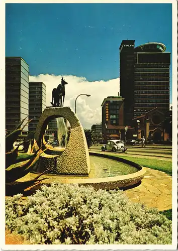 Postcard Braamfontein-Johannesburg The Springbok Statue - VW Käfer 1973