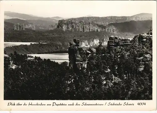 Ansichtskarte Bad Schandau Panorama Papststein Schrammsteine 1970