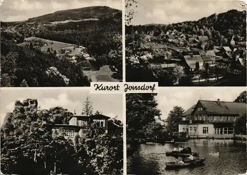 Jonsdorf DDR Mehrbild-AK mit Nonnenfelsen, Hotel Gondelfahrt uvm. 1958