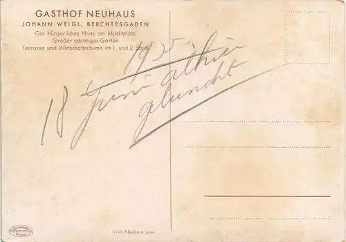 Berchtesgaden GASTHOF NEUHAUS nach Künstler Willi Neuhaus pinx. 1930