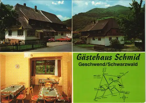Geschwend-Todtnau Mehrbild-AK Gästehaus Schmid Elsbergstraße 11 1980