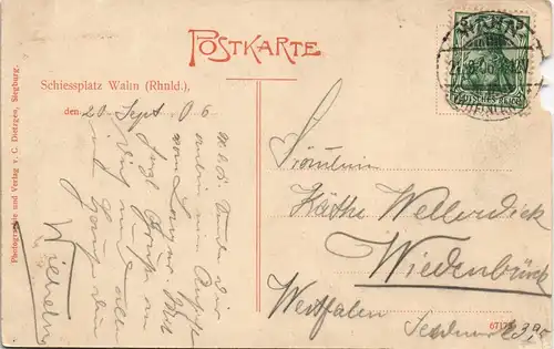 Ansichtskarte Porz-Köln Truppenübungsplatz Wahnerheide Straße 1906