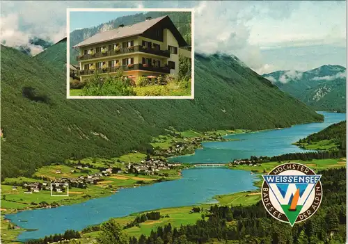 Weißensee Panorama mit Haus ALPENFRIEDE Isolde Regittnig, Gatschach 1980
