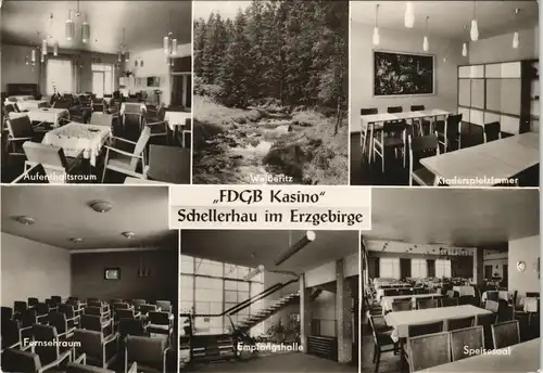Schellerhau-Altenberg (Erzgebirge) DDR Mehrbildkarte FDGB Heim Kasino 1972