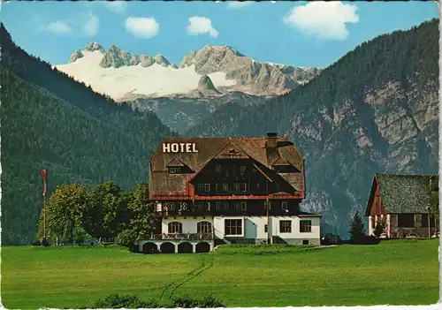 Bad Aussee Partie am Alpen-Hotel Zur Wasnerin, Dachstein Panorama 1980