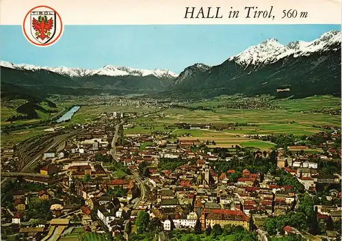 Ansichtskarte Hall in Tirol Solbad Hall Panorama-Ansicht Luftaufnahme 1990