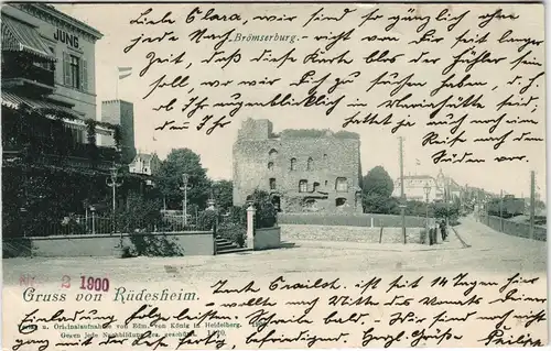 Ansichtskarte Rüdesheim (Rhein) Partie an der Brömserburg 1900/0000