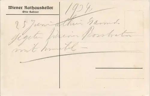 Ansichtskarte Wien Innenansicht Wiener Rathauskeller 1929