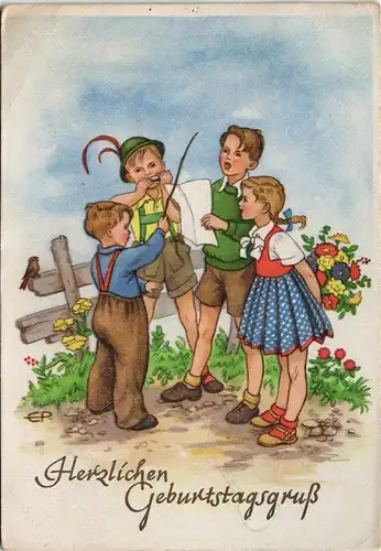 Emmerich-Kunstkarte (DDR) Glückwunsch Grußkarte Geburtstag 1965