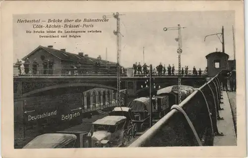 Herbesthal-Lontzen Herbesthal Lontzen Bahnhof, Bahnstrecke - gel. Feldpost 1915