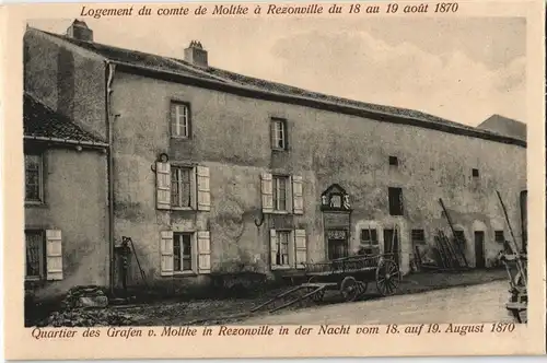 CPA Rezonville Quartier des Grafen v. Moltke 1915